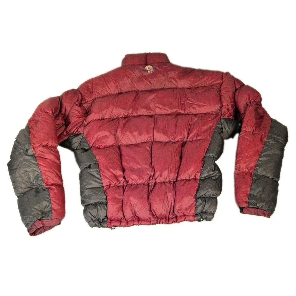 Mountain Hardware Puffer Goose Down Jacket Mens Large Dark Red Gray
